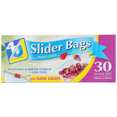 4U Slider Bags With Slider Seals 150mm x 90mm ea