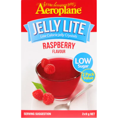 Aeroplane Jelly Lite Raspberry Flavour Low Calorie Jelly Crystals 2 x 9g