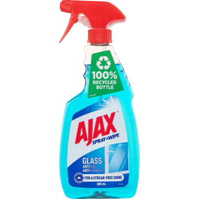 Ajax Spray n' Wipe Triple Action Glass Cleaner 500ml