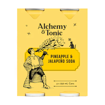 Alchemy & Tonic Pineapple & Jalapeno Soda Water 4 x 250ml