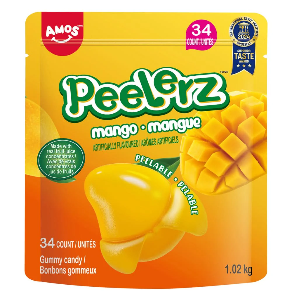 Amos Mango Peelerz Gummy 1.02kg 34 count