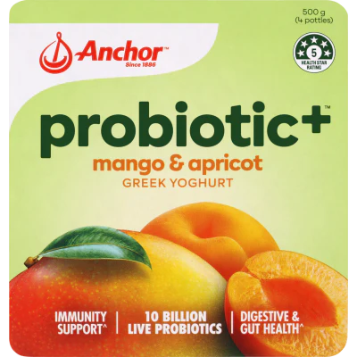Anchor Probiotic+ Mango Apricot Greek Yoghurt 4 x 125g