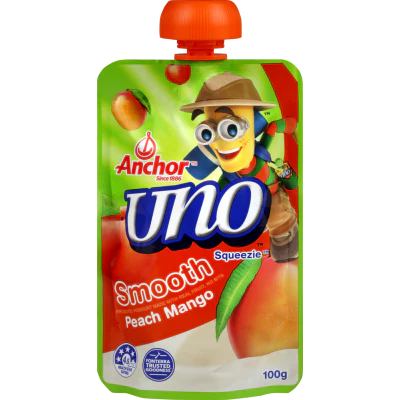 Anchor Uno Squeezie Smooth Peach Mango Yoghurt 100g