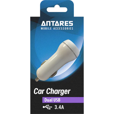 Antares Dual USB 3.4A Car Charger 1pk