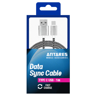 Antares Type USB-A to USB-C Cable Data Sync Cable 1 Metre 1pk