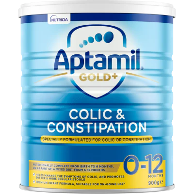 Aptamil Gold+ Colic & Constipation Baby Infant Formula From Birth to 12 Months 900g