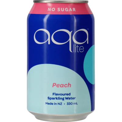 Aqa Lite No Sugar Peach Flavoured Sparkling Water 330ml