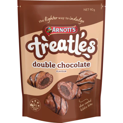 Arnott's Treatles Double Chocolate Flavour Biscuit Bites 90g