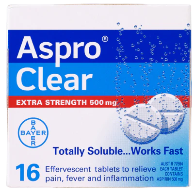 Aspro Extra Strength Soluble Aspirin 500mg Tablets 16pk