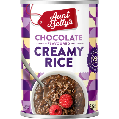 Aunt Betty's Chocolate Flavoured Creamy Rice 425g