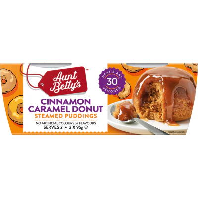 Aunt Betty's Cinnamon Caramel Donut Steamed Puddings 2 x 95g