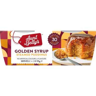 Aunt Betty's Golden Syrup Steamed Puddings 2 x 95g