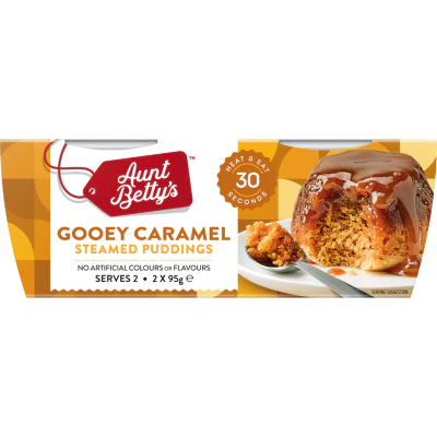 Aunt Betty's Gooey Caramel Steamed Puddings 2 x 95g