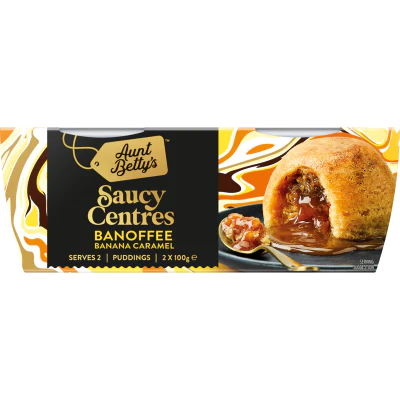 Aunt Betty's Saucy Centres Banoffee Banana Caramel Pudding 2 x 100g