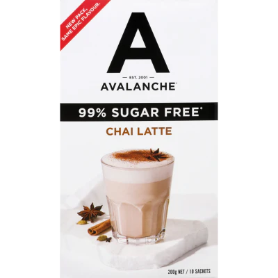 Avalanche 99% Sugar Free Chai Latte Coffee Sticks 10 x 20g