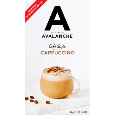 Avalanche Cafe Style Cappuccino Coffee Sticks 10 x 16g