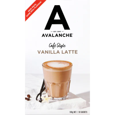 Avalanche Cafe Style Vanilla Latte Coffee Sticks 10 x 16g