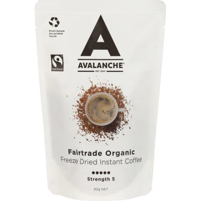 Avalanche Strength 5 Fair Trade Organic Freeze Dried Instant Coffee 90g
