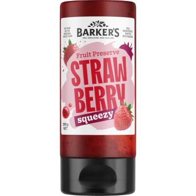Barker's Strawberry Squeezy Fruit Preserve 290g