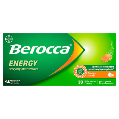 Berocca Energy Orange Flavour Effervescent Tablets 30pk