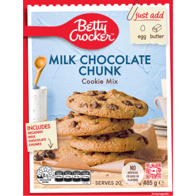 Betty Crocker Milk Chocolate Chunk Cookie Mix 485g