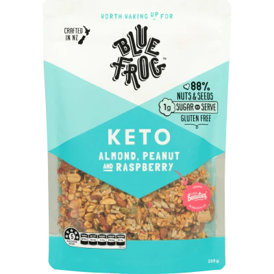 Blue Frog Keto Almond Peanut And Raspberry Cereal 350g
