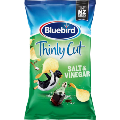 Bluebird Thinly Cut Salt & Vinegar Potato Chips 140g