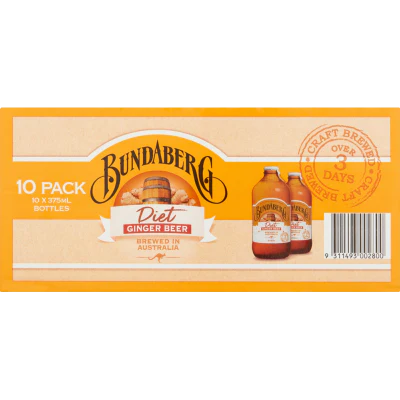 Bundaberg Diet Ginger Beer 10 x 375ml
