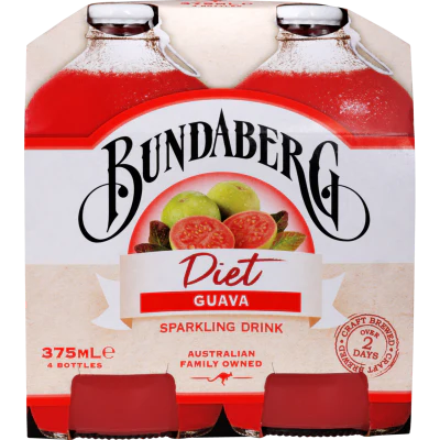 Bundaberg Diet Guava Sparkling Drink 4 x 375ml