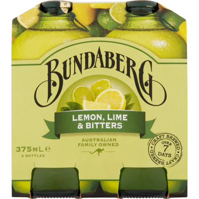 Bundaberg Lemon Lime & Bitters Bottles 4 x 375ml