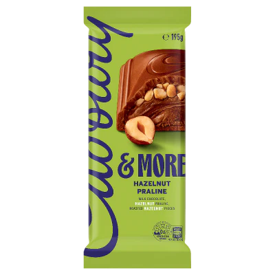 Cadbury & More Hazelnut Praline Chocolate Block 195g