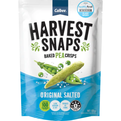 Calbee Harvest Snaps Original Salted Baked Pea Crisps 120g