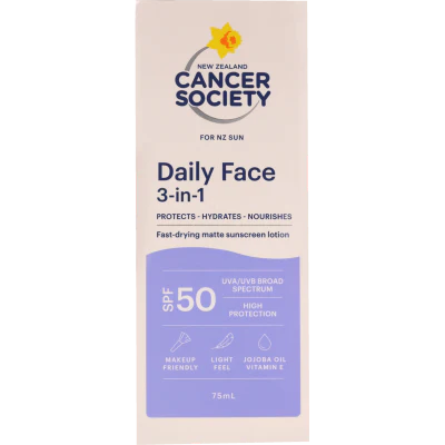 Cancer Society 3-in-1 Daily Face Sunscreen SPF50 75ml