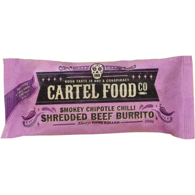 Cartel Food Co Smokey Chipotle Chilli Shredded Beef Burrito 200g