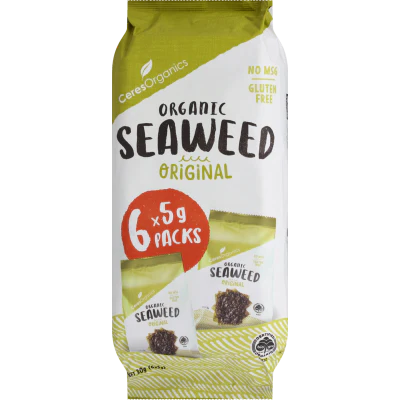 Ceres Organics Original Organic Seaweed Mulitpack 30g