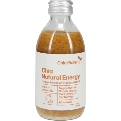 Chia Sisters Chia Natural Energy Orange & Passionfruit Superfood 200ml