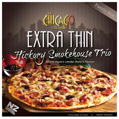 Chicago Extra Thin Hickory Smokehouse Trio Pizza 360g