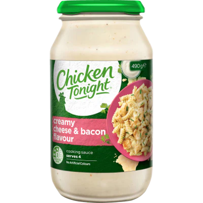 Chicken Tonight Creamy Cheese & Bacon Flavour Simmer Sauce 490g