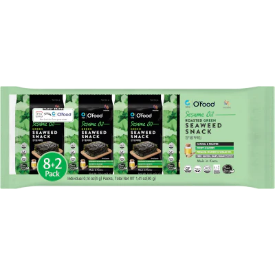 Chongga Sesame Oil Roasted Green Seaweed Snack 40g