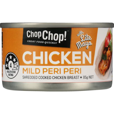 Chop Chop Mild Peri Peri Shredded Cooked Chicken Breast 85g