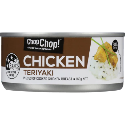 Chop Chop Teriyaki Pieces Of Cooked Chicken Breast 160g