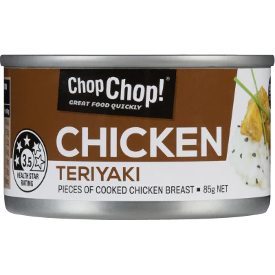 Chop Chop Teriyaki Pieces Of Cooked Chicken Breast 85g