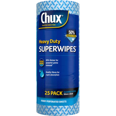 Chux Heavy Duty Superwipes Roll 25pk