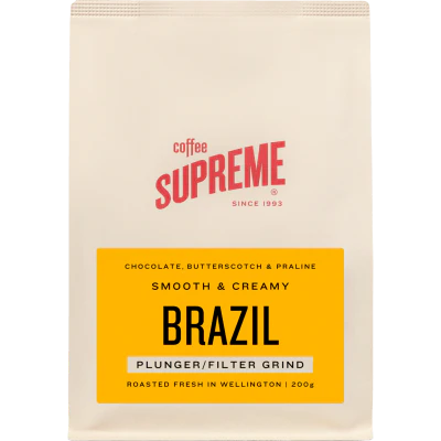Coffee Supreme Brazil Plunger/Filter Grind Coffee 200g