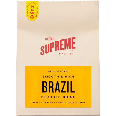 Coffee Supreme Brazil Plunger Grind Coffee 200g