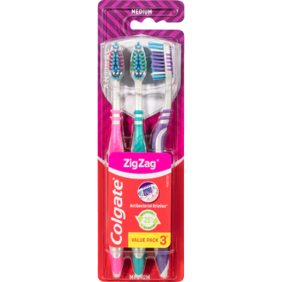 Colgate Medium Toothbrush 3pk