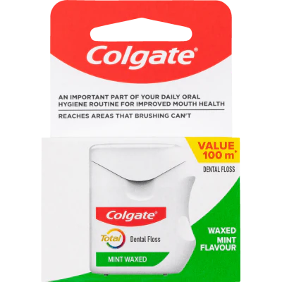 Colgate Total Waxed Mint Flavour Dental Floss 100M