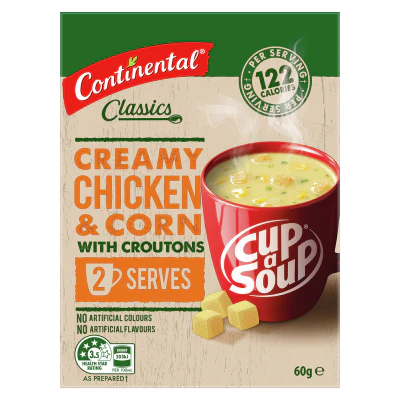 Continental Creamy Chicken & Corn With Croutons Cup a Soup 60g