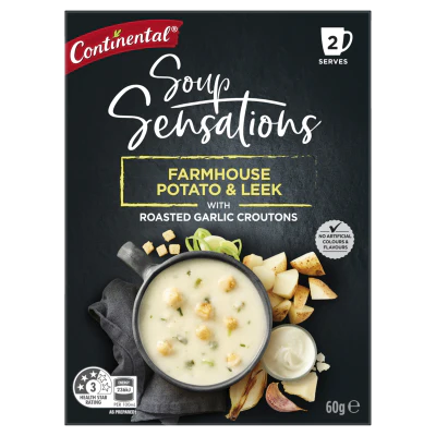 Continental Sensations Farmhouse Potato & Leek With Roasted Garlic Croutons Soup 2 x 30g