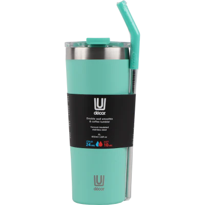 Decor Double Wall Reusable Smoothie & Coffee Tumbler 650ml